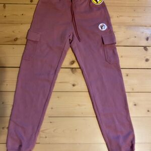 Kids Rose Pink Cargo Joggers with Patch Accents